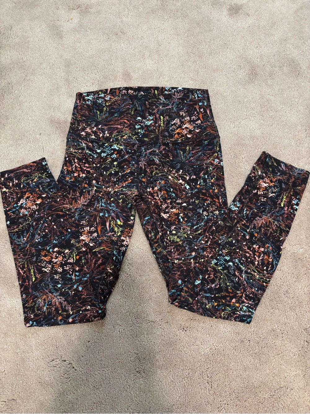 lululemon athletica Black Multicolor Swirl Leggings